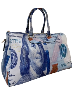 Dollar Print Large Shoulder Bag 6728 BLUE